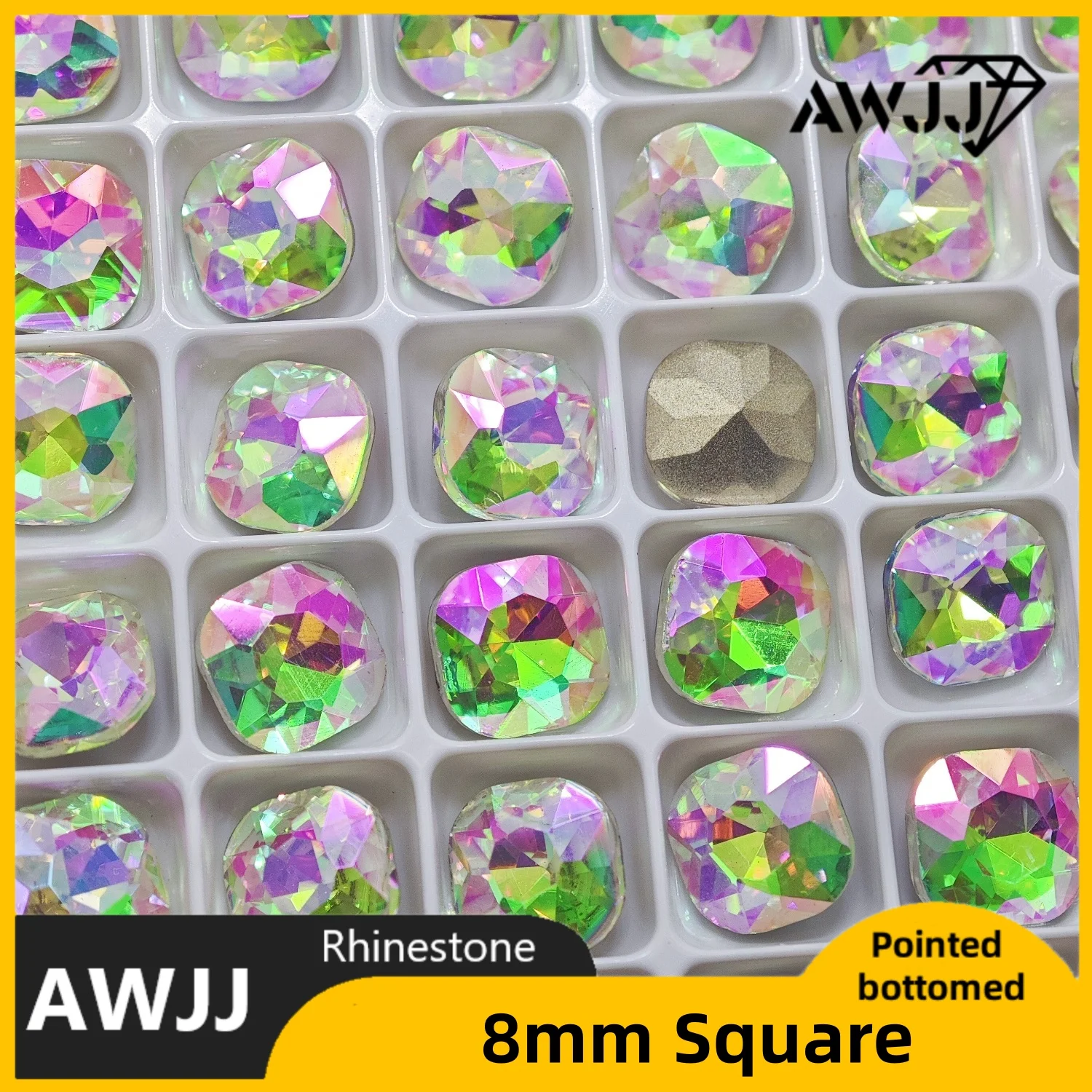 

8 мм толстые квадратные стразы с заостренной спинкой, аксессуары для рукоделия «сделай сам», всесезонные классические, хит продаж, самый широкий выбор цвета