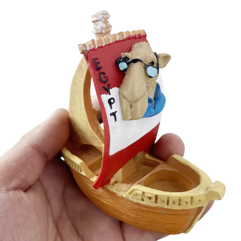 Camel Sailboat Egypt 3D Resin Handicraft Souvenirs Navigation Desktop Ornament Indoor Table Home Decoration Gift Collection