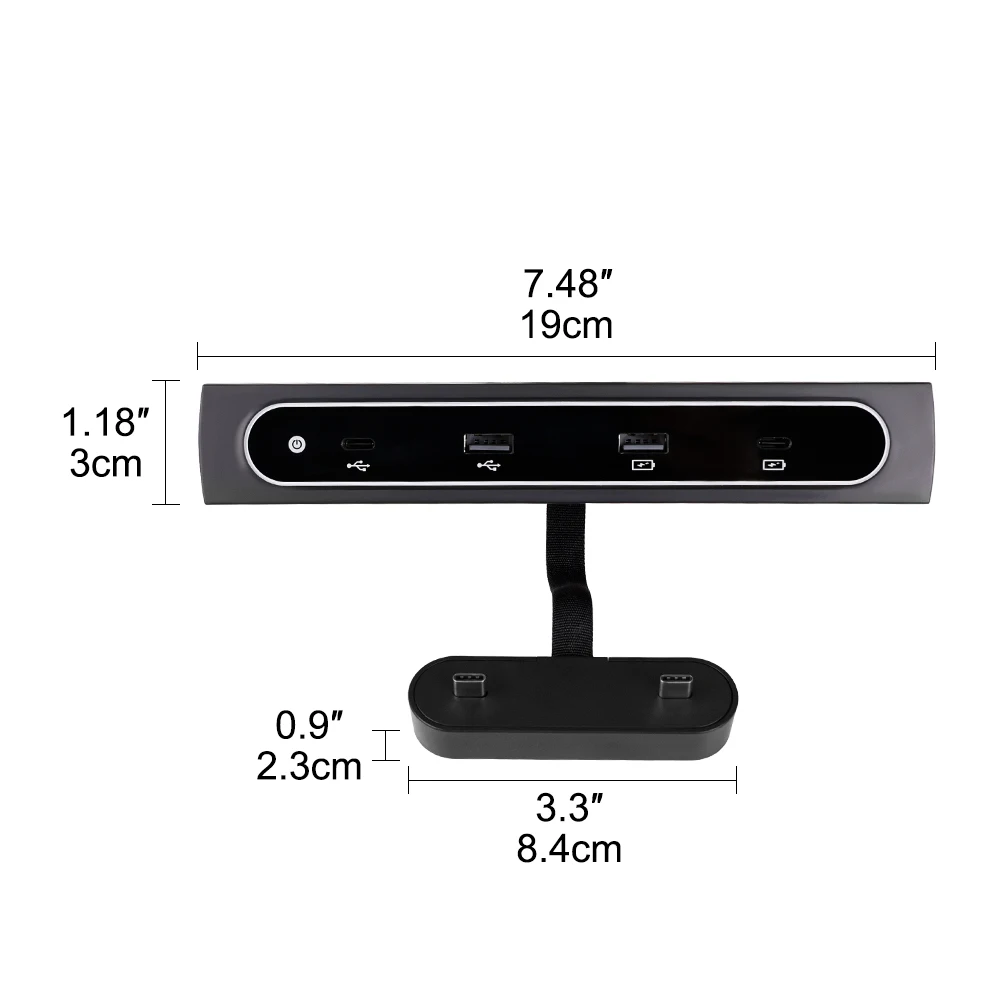 Caricatore multiporta Hub USB per auto Console centrale per Tesla Model 3 Y 27W caricatore rapido USB Shunt Hub Docking Station adattatore per auto