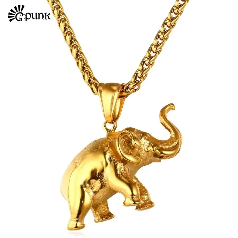 Stainless Steel Elephant Pendant Necklace for Men Women Cute Gift Unique Design Trendy Necklace Accessaries Birthday Gifts