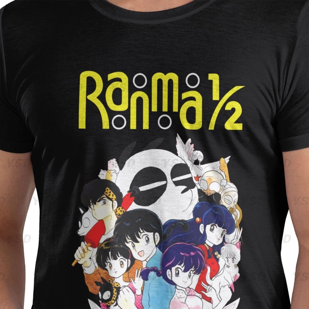 Ranma Saotome Men's Cotton tight fitting sports T-shirt,Gym Sportswear, Oversized print Tee shirt