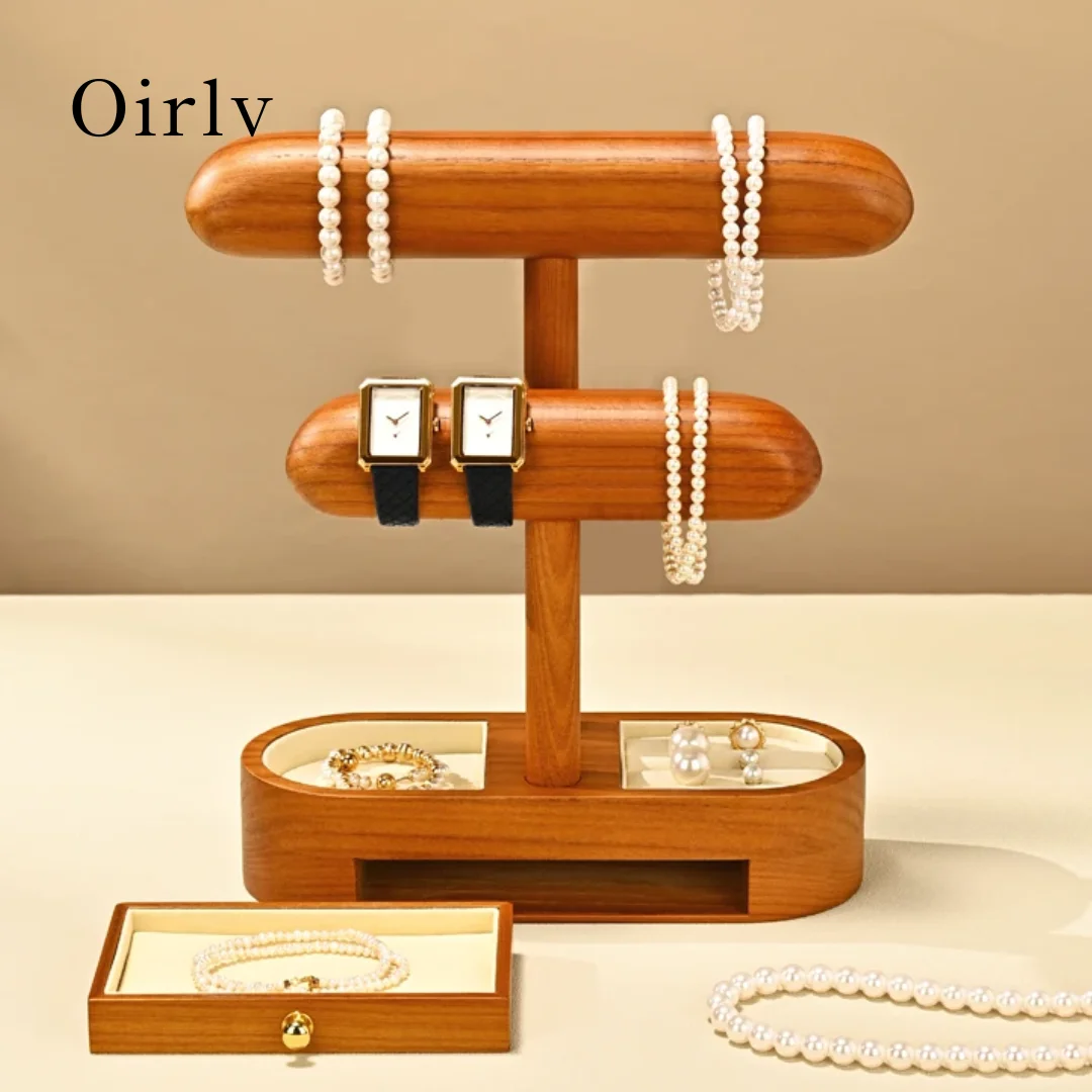 oirlv-jewelry-display-storage-stand-wooden-holder-with-drawer-trays-design-for-organizing-home-retail-jewelry-organizer