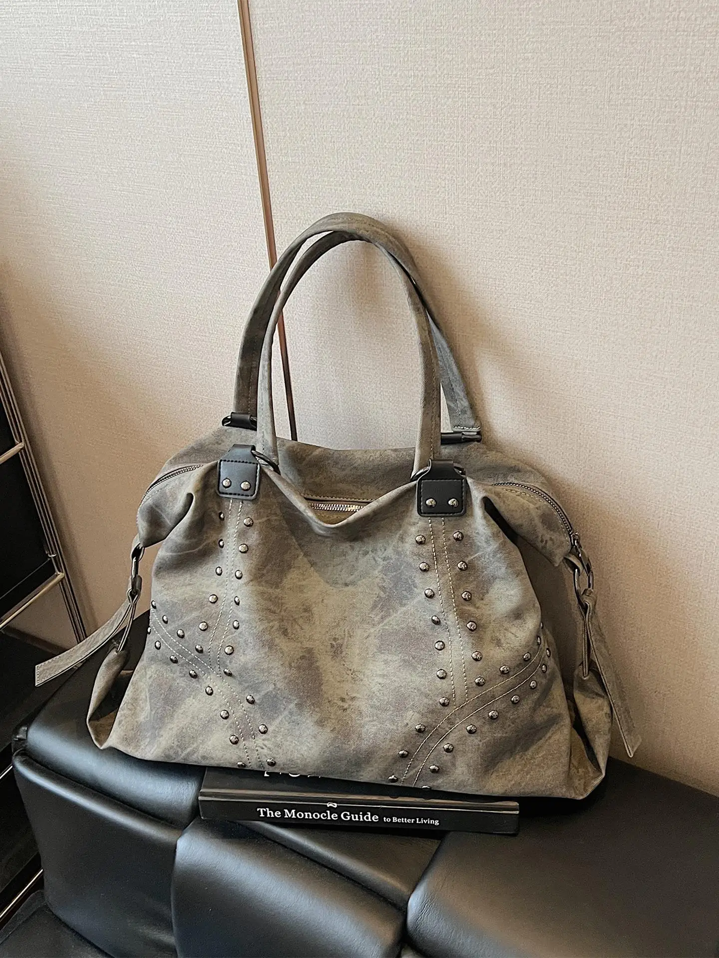 

2025 New American Sle Workwear Retro Commuter Large Canvas Tote Bag oulder Strap Detachable Hardened Polyester