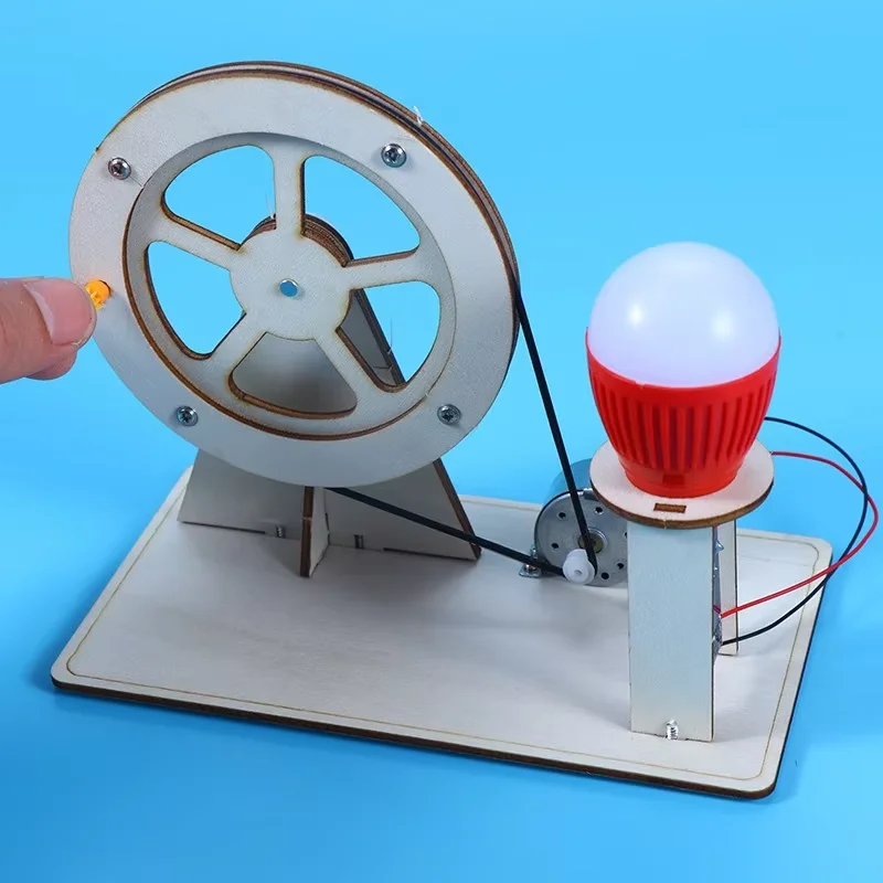 เครื่องกำเนิดไฟฟ้ามือหมุนขนาดเล็ก DIY ชุดทดลองวิทยาศาสตร์ DIY และของเล่นแบบจำลองเพื่อการศึกษาสำหรับเด็ก ของเล่นของขวัญ โครงการของเล่น