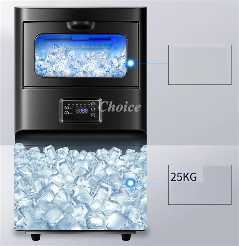 Mini máquina portátil de 25kg para hacer bloques de cubo, refrigerador automático pequeño, máquina de hielo para Bar, gran oferta