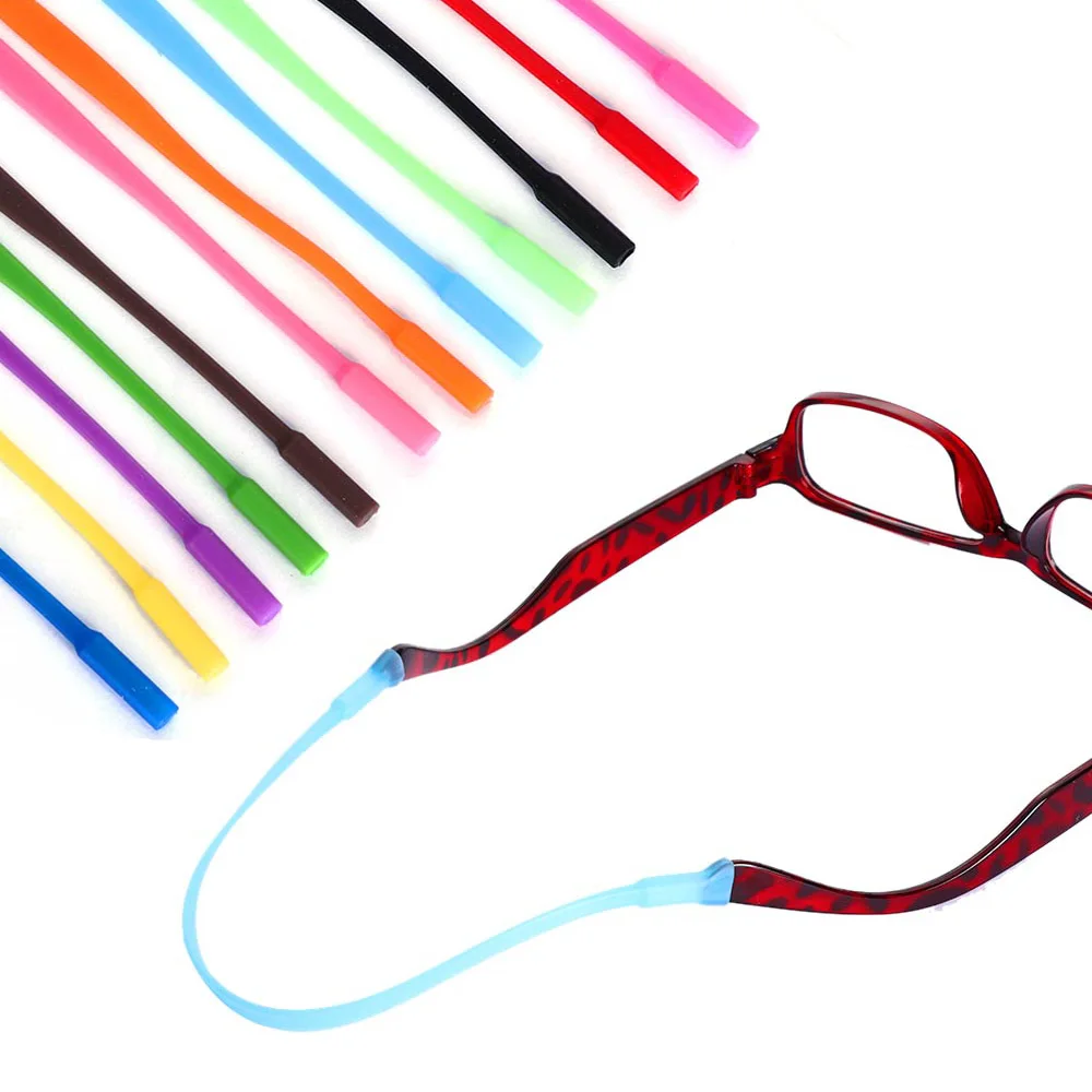 2 Pcs Adjustable Sports Cord High Elastic Glasses Chain Silicone Eyeglasses Straps Anti Slip Sunglasses String Ropes