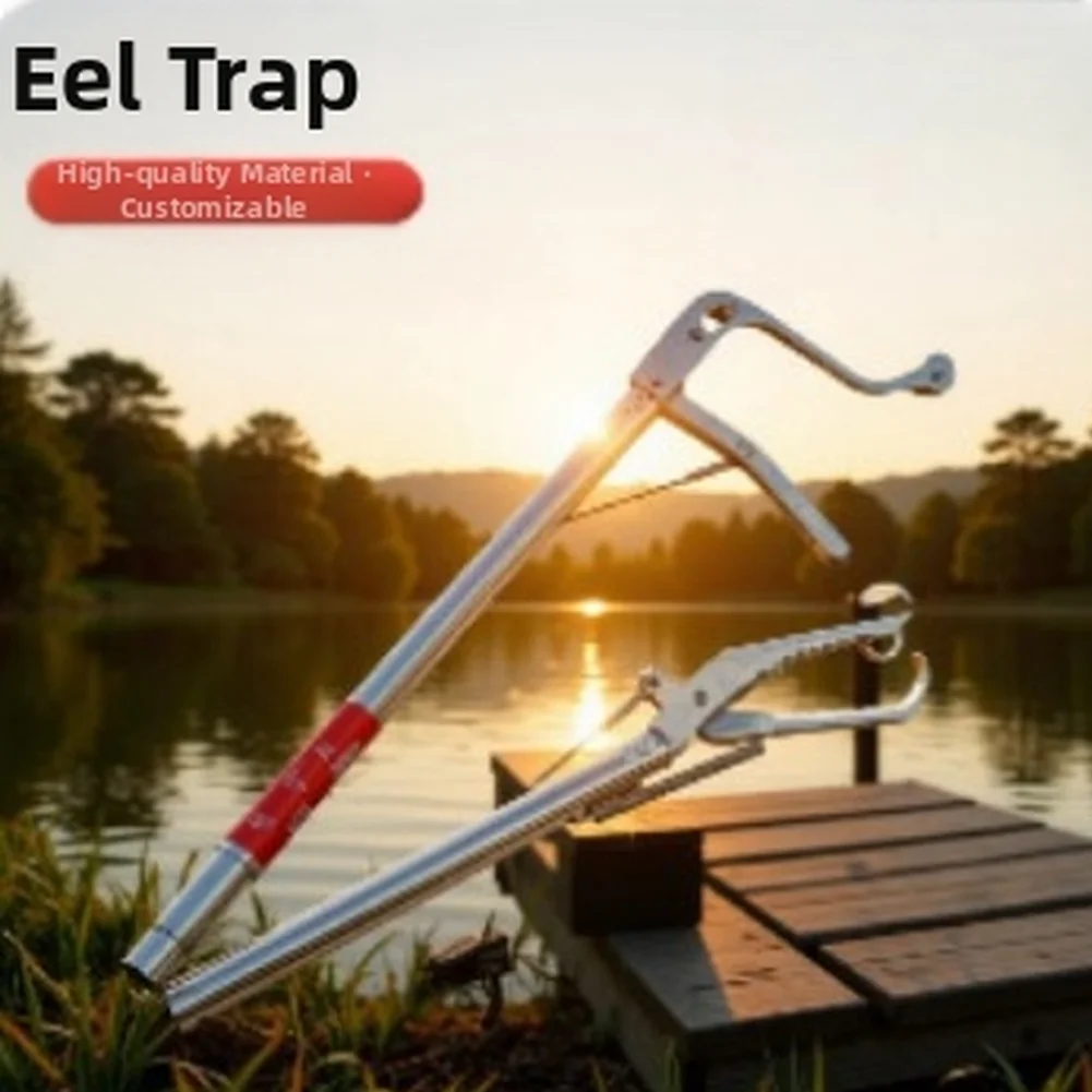 Stainless Steel Foldable Eel Grabber Clip Long Handle 75cm 127cm Portable Tool For Catching Slippery Fish Loach Crab