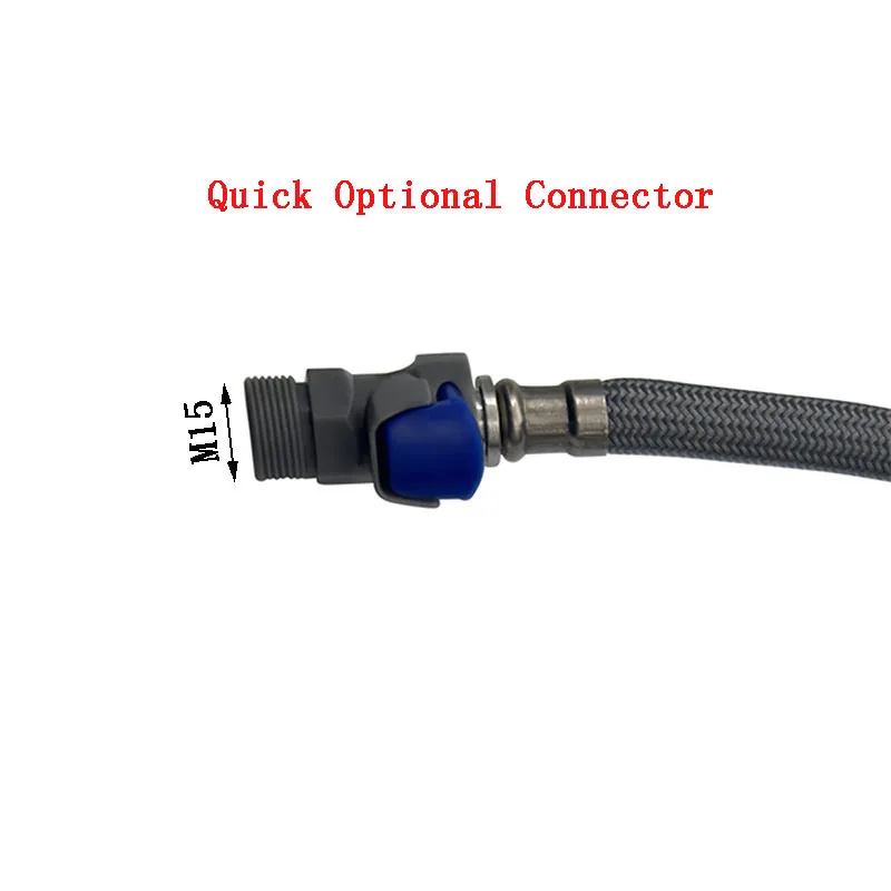 Bourdillat F1/2 M15*1 Replacement Faucet Hose Quick Connect Pull Out Hose Nylon Hose Tube Gray / Black 150cm Kitchen Accessories