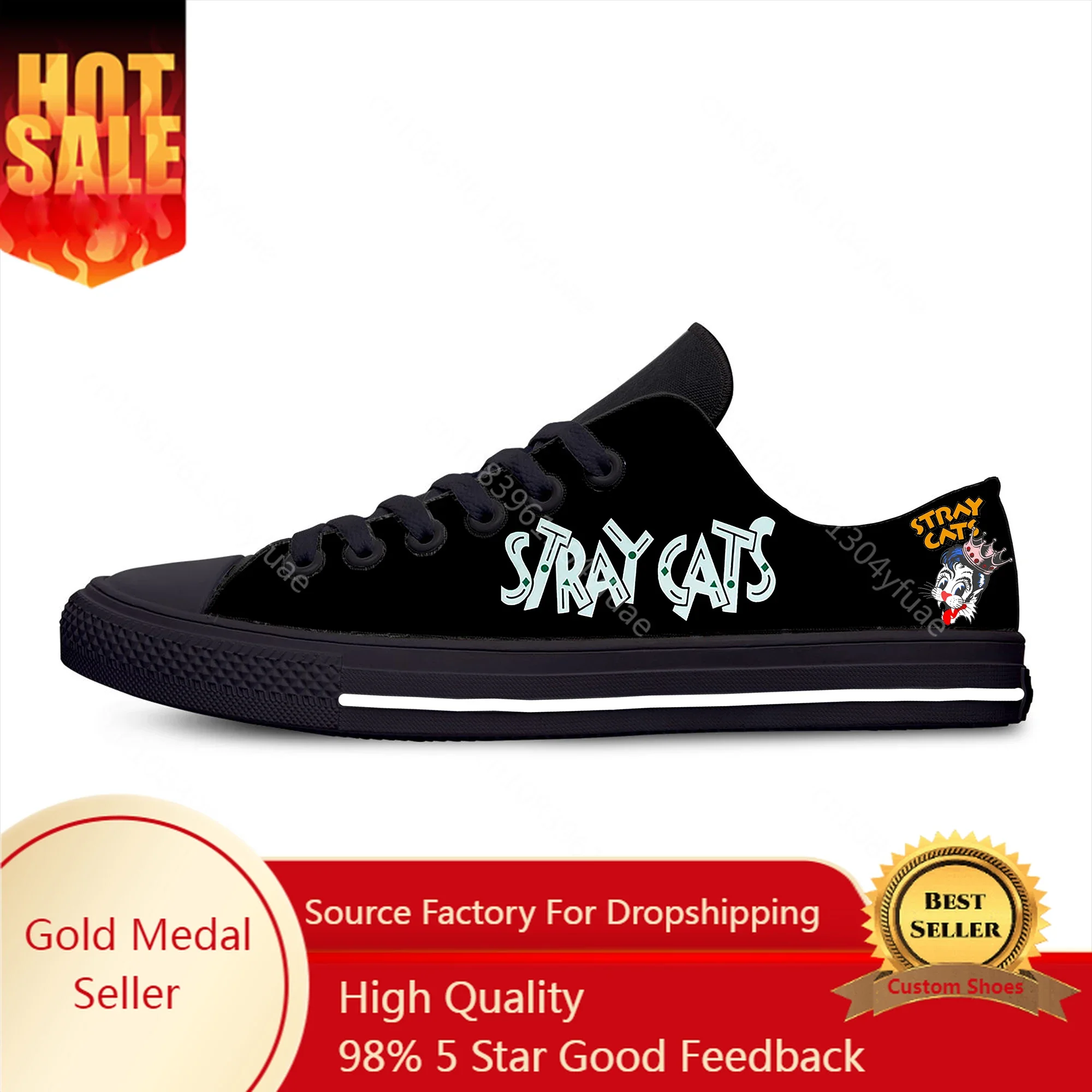 

Summer Cats Rock Band Stray Music Hot Fashion Casual Shoes Low Top Breathable Sneakers Men Women Lightweight Latest Board Shoes