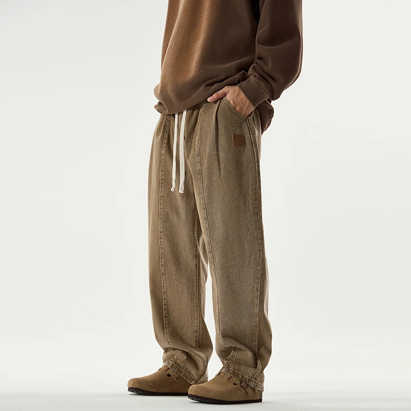 

Мужская уличная одежда, модные свободные повседневные джинсы с эластичной резинкой на талии и широкими штанинами, мешковатые джинсы Cityboy, большие размеры, джинсы-карго, брюки