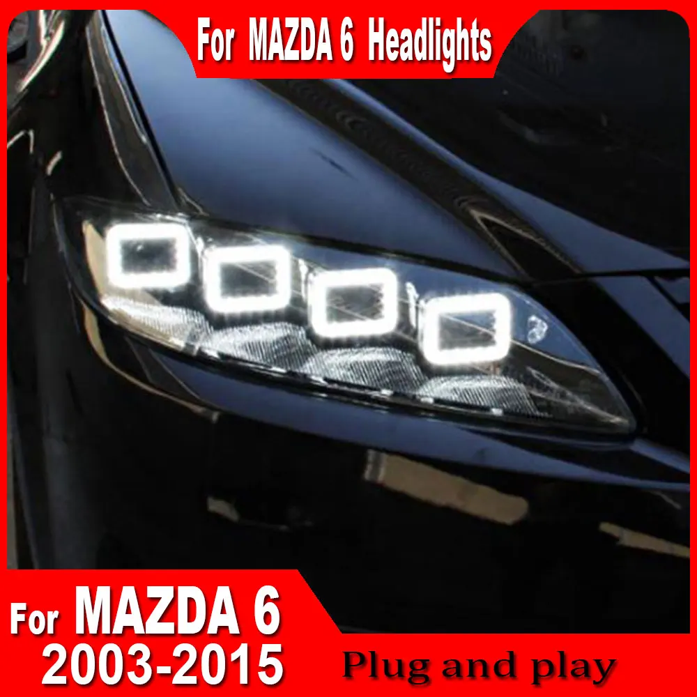 Car Lights for Mazda 6 LED Headlight 2003 2004 2005 2006-2015 Mazda 6 Head Lamp Drl Projector Lens Automotive Accessories