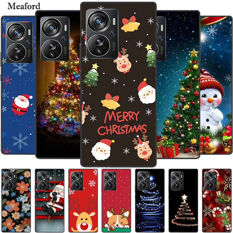 For ZTE Axon 40 Pro Christmas Case Silicone TPU Soft Phone Cover Case For ZTE Axon 40 Pro 5G Funda Santa Claus Axon40 Pro Funda