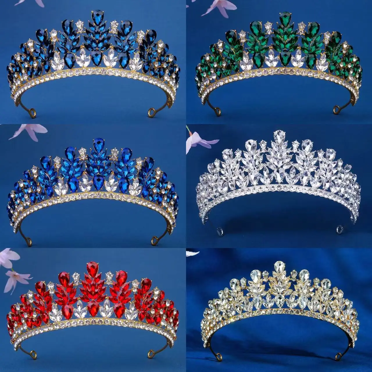 Luxury Zircon Crown Bride Headwear Crystal Women Tiaras Rhinestone Wedding Headpiece Birthday Headband Pageant Hair Jewelry