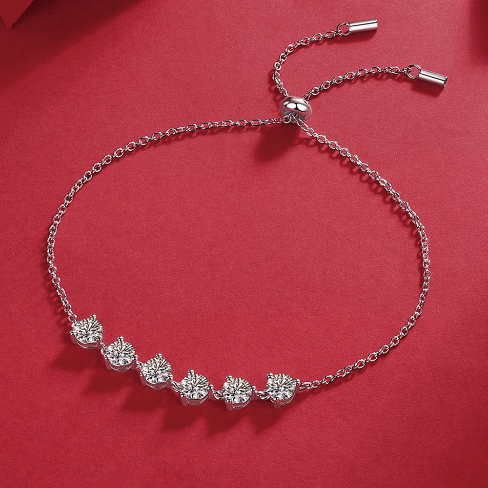 5MM 3CT  D VVS1 Moissanite Bracelet for Women 100% 925 Sterling Silver Plated 18k Gold Diamond Bracelet Wedding Jewelry Gift