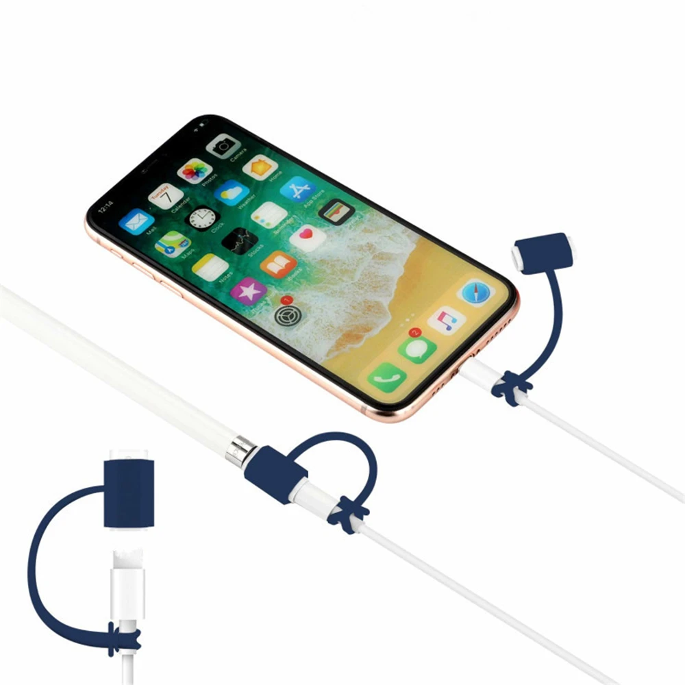 غطاء لجهاز iPad Tablet Touch Pen Stylus حافظة واقية 4 in1 غطاء سيليكون ناعم ملون لقلم Apple الجيل الأول