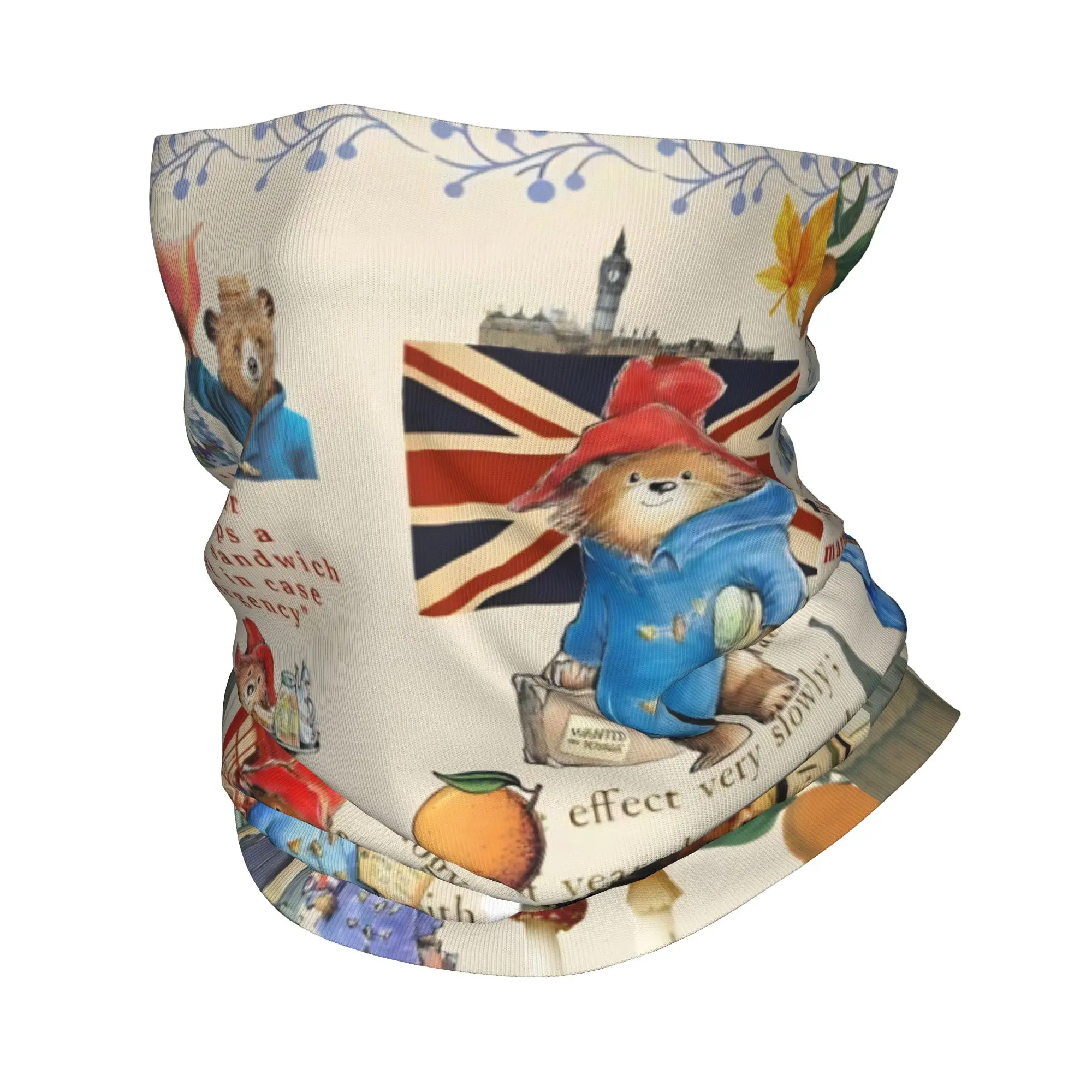 British Fairy Tales Paddingtons Bear Movie Bandana Neck Warmer Men Women Winter Hiking Ski Scarf Gaiter  Face Cover