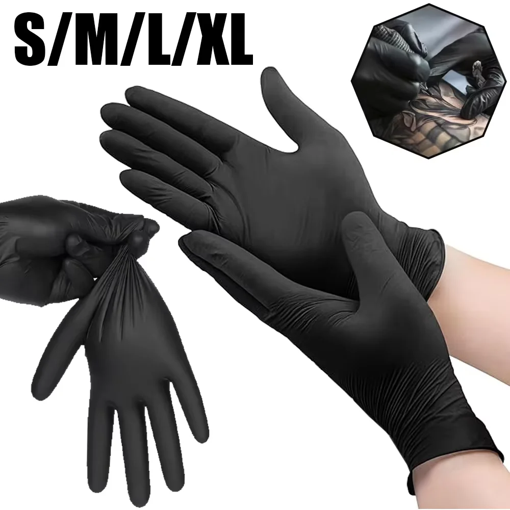 

Black Disposable NitrileTattoo Gloves Latex & Powder Free Perfect for Tattooing Manicures and Salon Household Cleaning Gloves