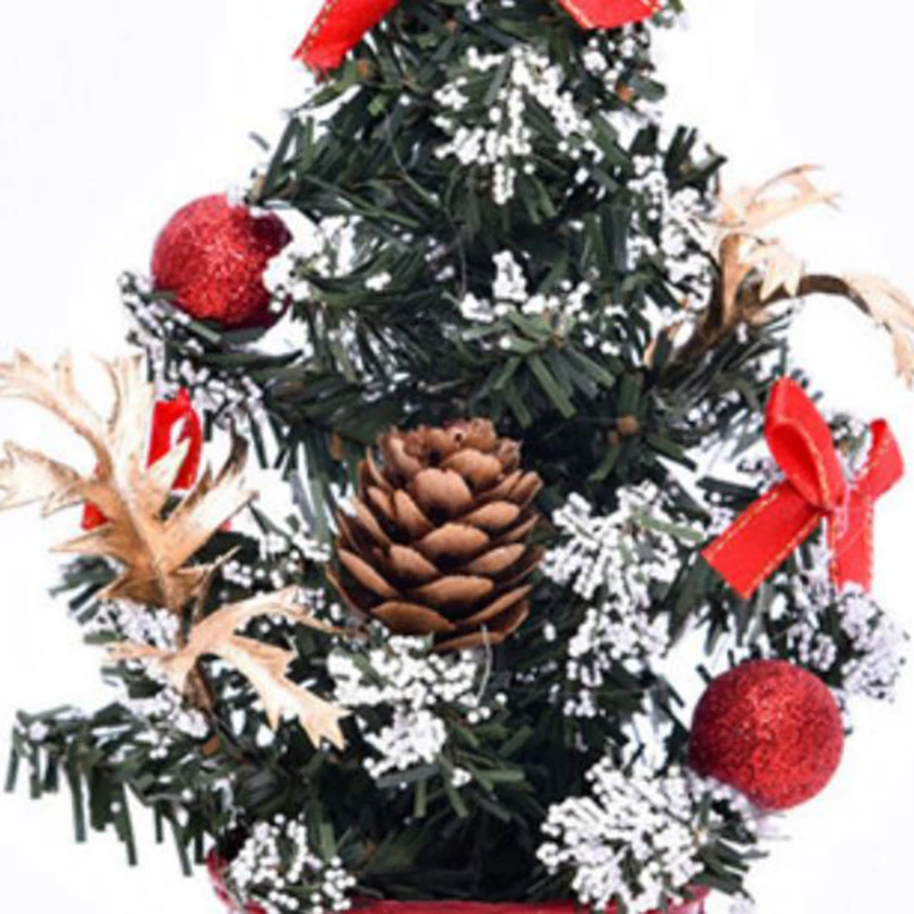 

2pcs Christmas Mini Xmas Tree 20Cm Red Golden Desktop Decor Party Decoration Festive Atmosphere Artificial Tree For Kids New