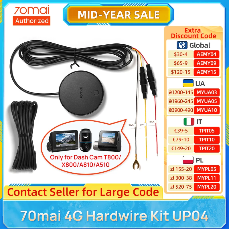 70mai 4G Hardwire Kit UP04 for 70mai Dash Cam Omni X800 / X200