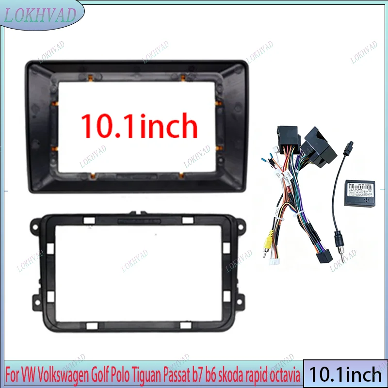 10 Inch Car Radio Fascias for VW Volkswagen Golf Polo Tiguan Passat B7 Touran Passat B6 Polo Jetta Panel Dashboard Frame Adapter