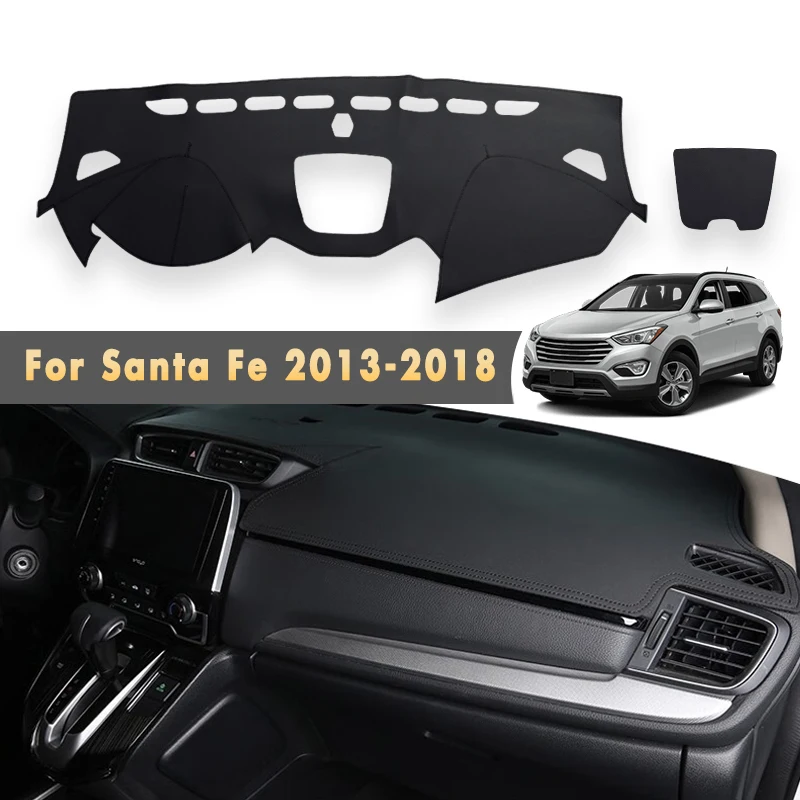 

Чехлы на приборную панель автомобиля для Hyundai Santa Fe 2018 2017 2016 2015 2014 2013, авто коврик, солнцезащитный козырек, аксессуары для панели, водонепроницаемые