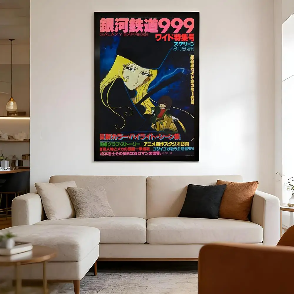Pôster retrô clássico de anime Galaxy Express 999, arte de parede autoadesiva em HD – Peel&Stick, sem resíduos, ótimo para decoração de quarto.