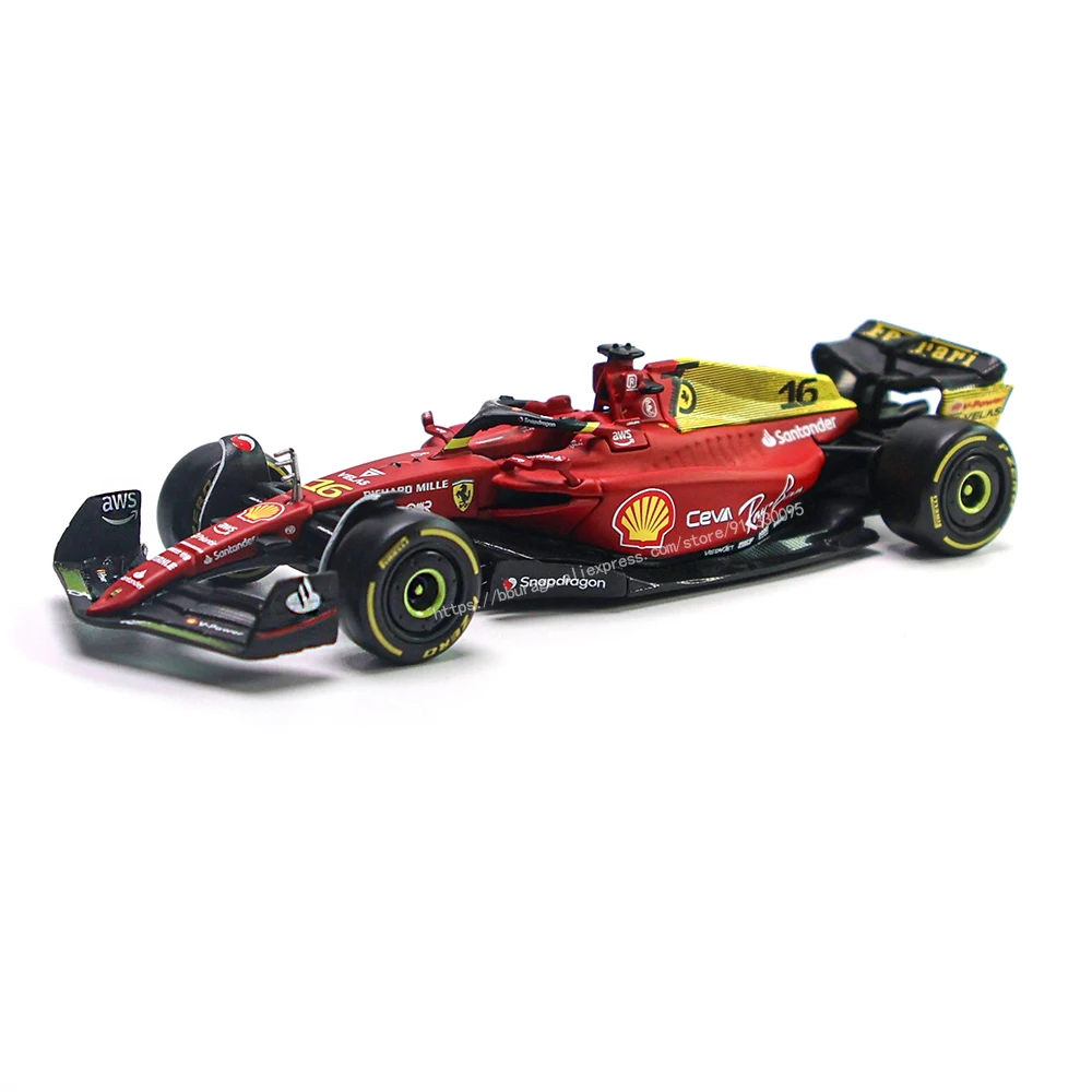 Bburago 1:43 75th aniversário #16 leclerc 2022 f1 scuderia ferrari F1-75 #55 sainz liga de luxo veículo diecast carros modelo brinquedo