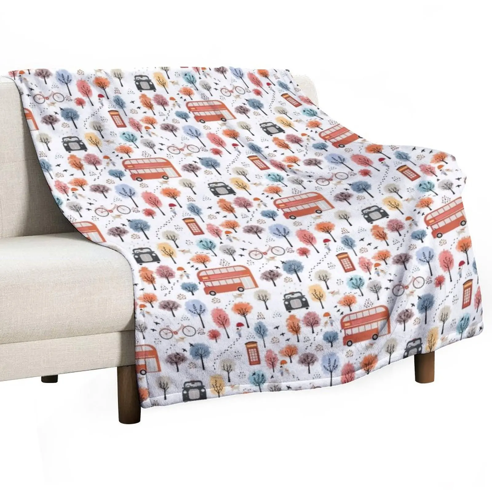 London transport Throw Blanket Luxury Designer Retros Blankets