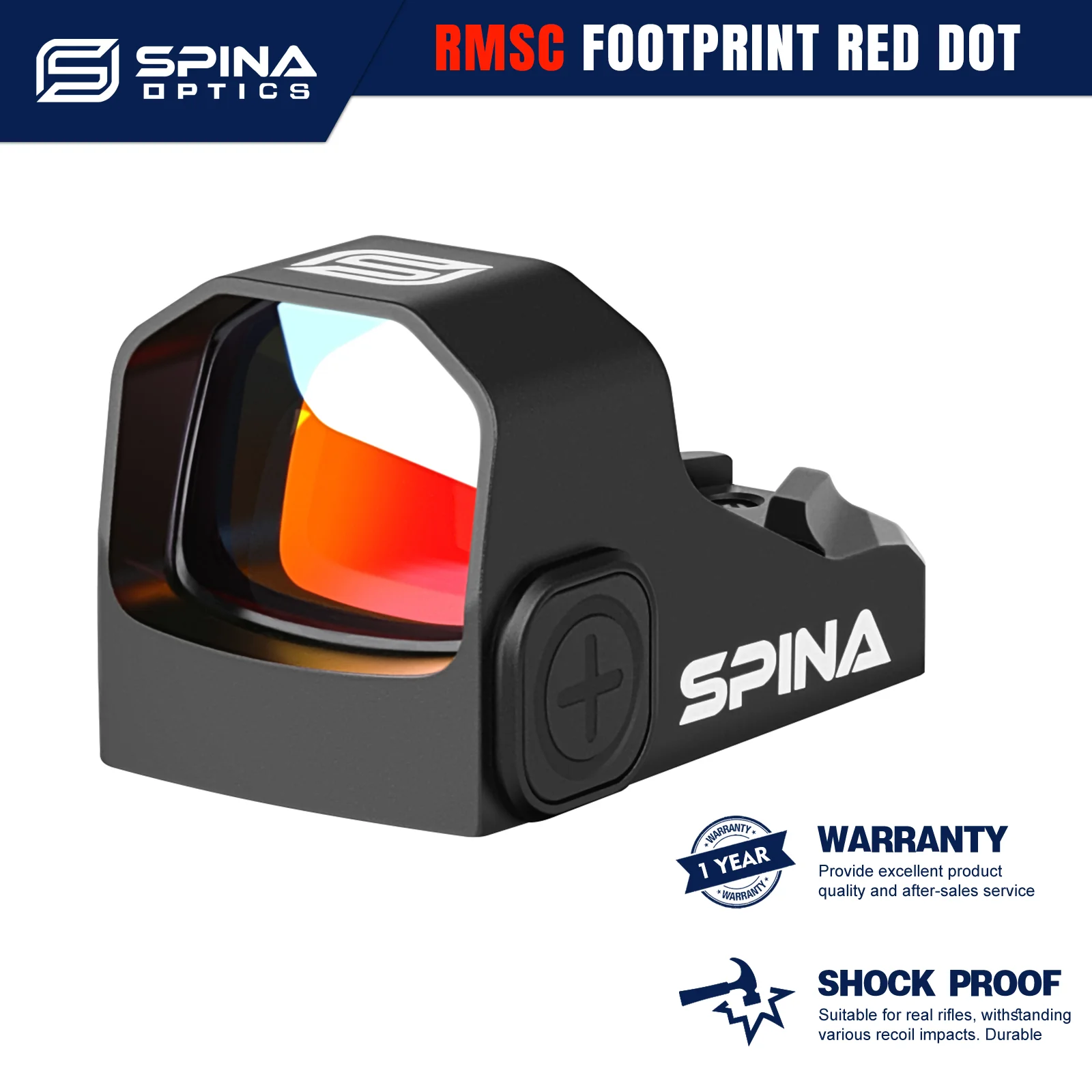 

SPINA OPTICS RMSc Red Dot Optics 3MOA Compact Open Reflex Sight HS 407K/507K Glock48 Mos/P365XL Pistol With 20mm Rail Adapter