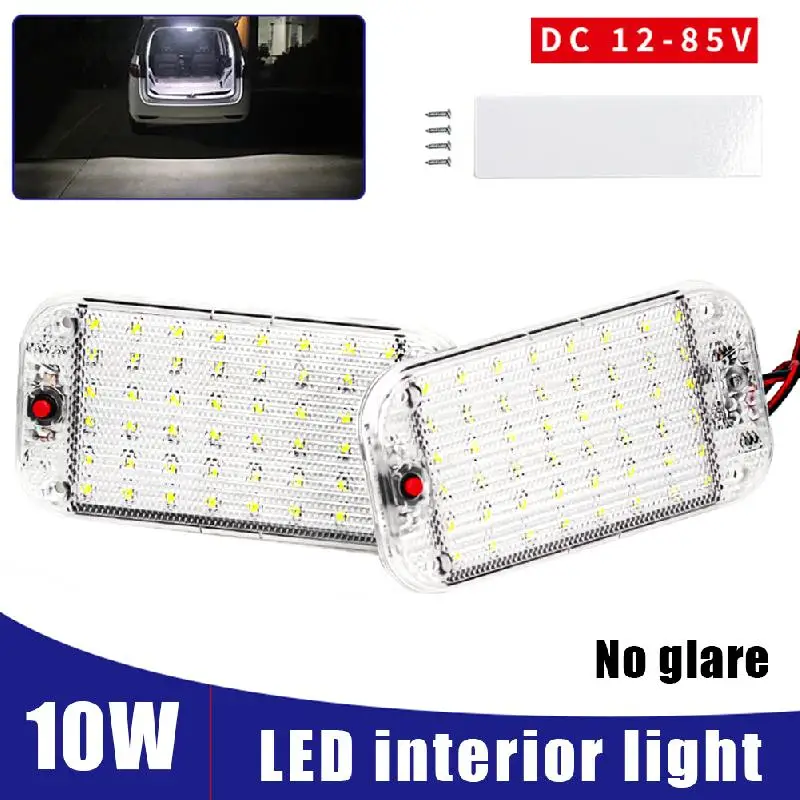 

2PCS Car LED Interior Lights 48LED 12V-85V LED Car Lighting Dome Lights With Switch Roof Ceiling Reading Light For Car Truck