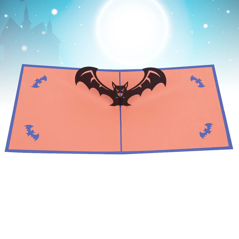 

Креативная 3D открытка с летучей мышью на Хэллоуин, всплывающий дизайн, подарок на день рождения, праздничный подарок, праздничные открытки-сюрпризы, открытки на Хэллоуин