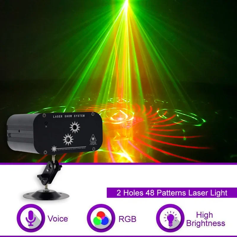 New 48 pattern laser lamp, dancing table lamp, KTV bar flash lamp, all over the sky, radium spotlight, Halloween projection lamp