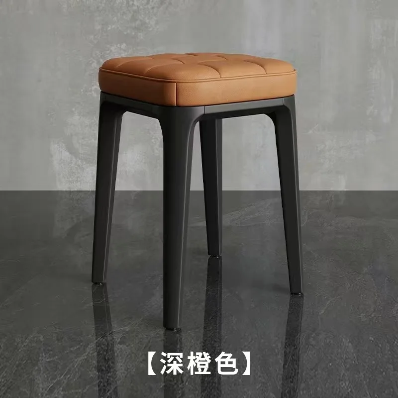 0479 Household soft pack square stool living room stackable stool simple fashion dining table stool bedroom makeup stool leisure