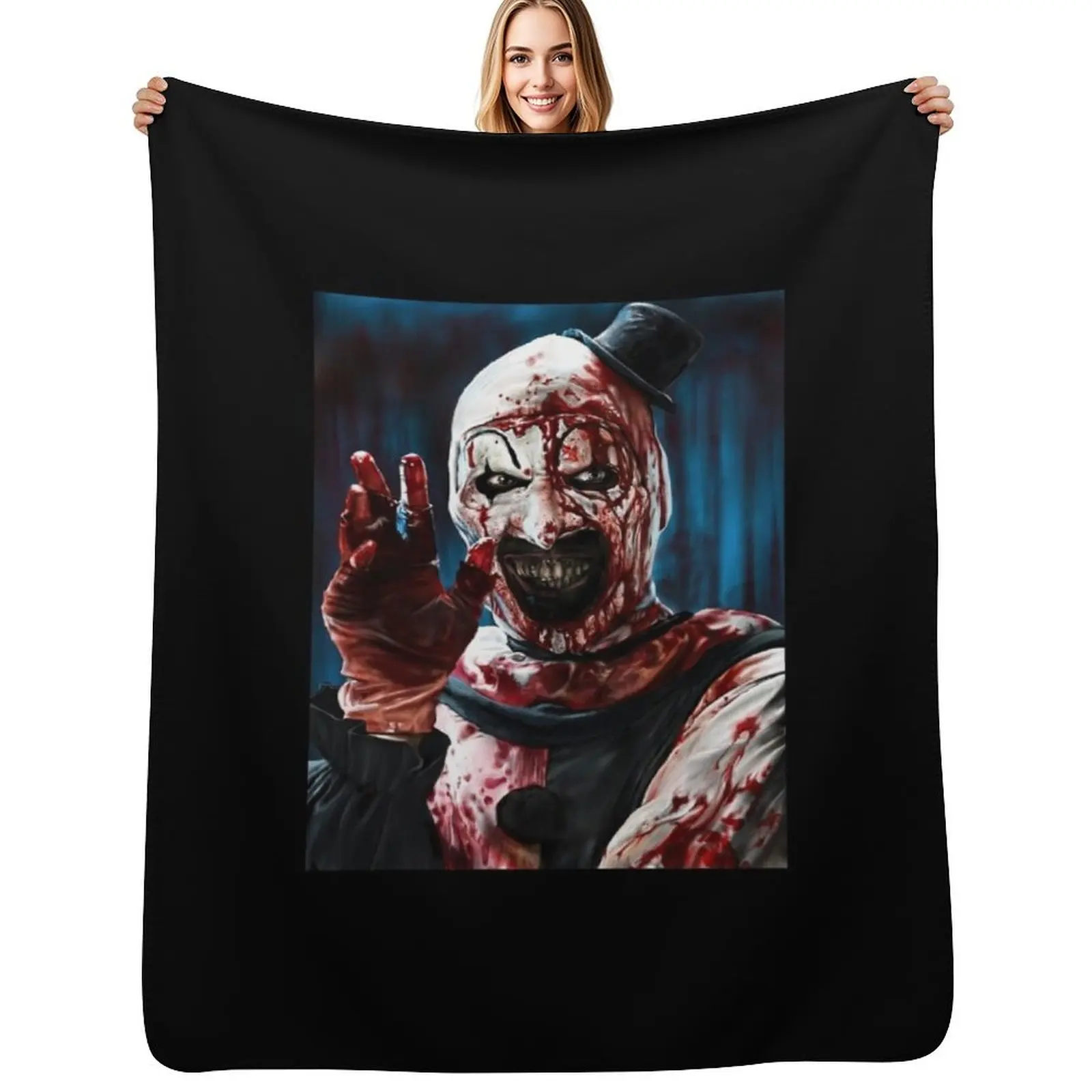 The Clown Drawing Art Throw Blanket Cozy Home Blanket Gift for Christmas Holiday