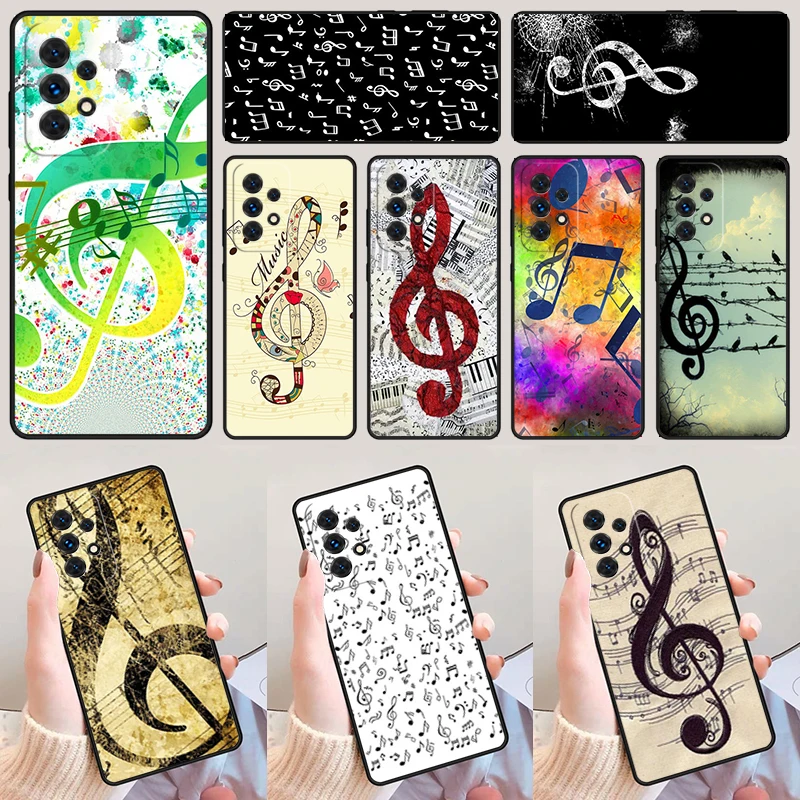 Treble Clef Music Note phone case For Samsung Galaxy A42 A31 A40 A51 A71 A32 A80 A91 A52 A72 A73 A20e A21S A50 A70 A11 A12 Cover