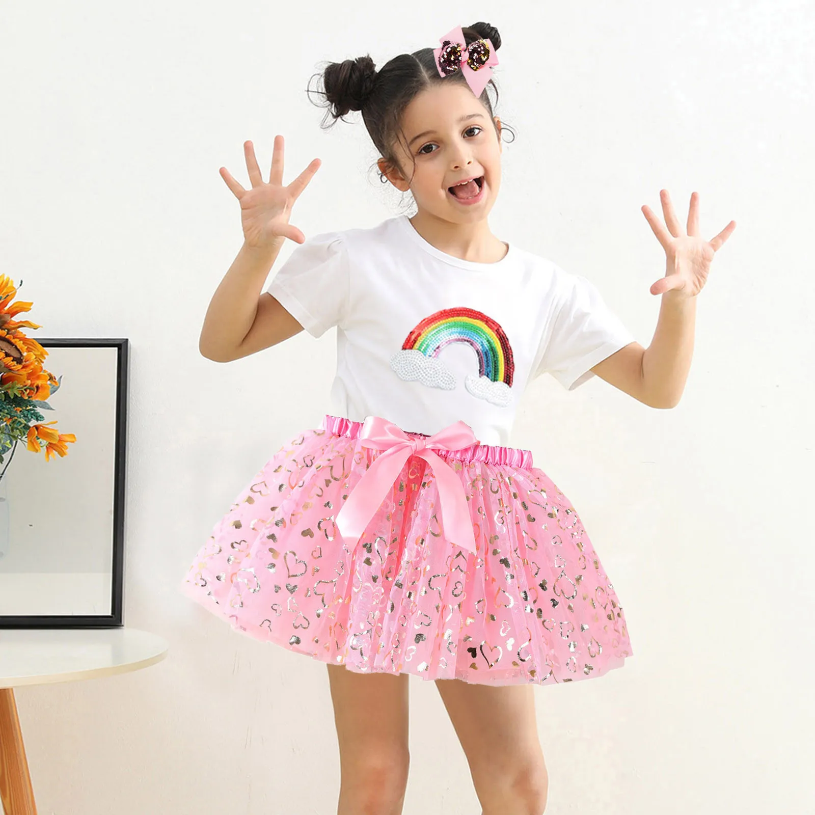 

Baby Tutu Skirt for Girls Rainbow Colorful Tulle Mini Pettiskirt Girl Kid's Birthday Princess Skirt Children Summer Tutu Skirts