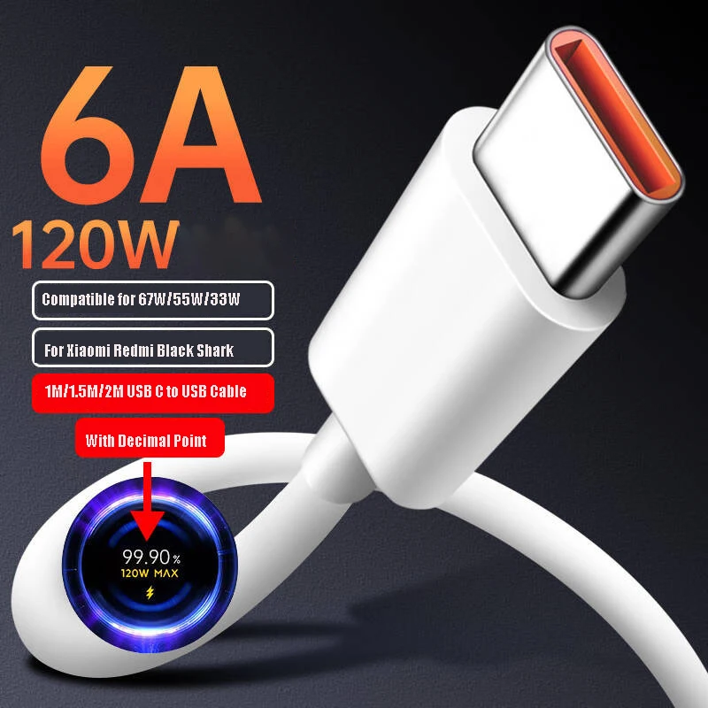 120W Original Turbo Charger for Xiaomi Redmi Note 11 Pro Black