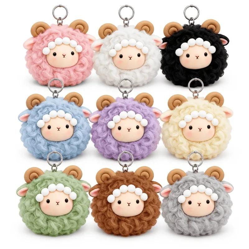 9pcs Set of 2027 Year of The Sheep Keychain Charms, Sheep-Themed Gifts, Cute Lamb Pendants, Backpack Charms