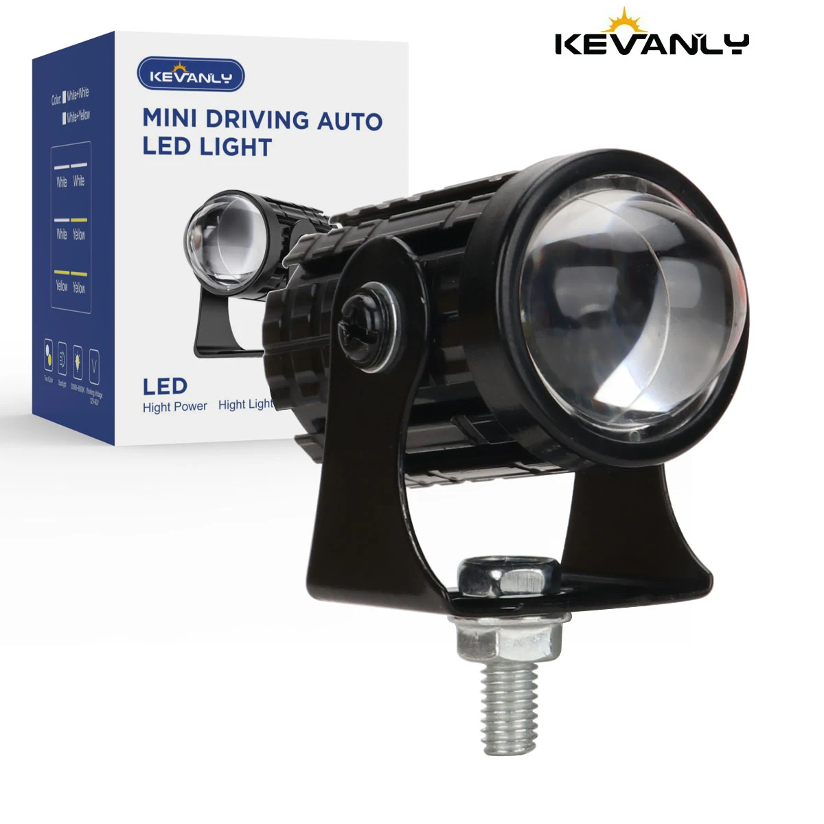 1×Motorcycle Headlight Mini Driving Light Fog Light LED Projector Lens Spotlight Lamp MOTO ATV Scooter Driving Auxiliary Light
