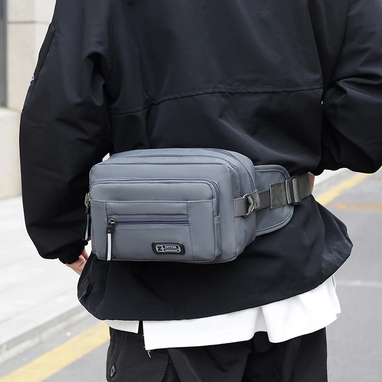 Herren-Hüfttasche, multifunktionales Werkzeugset, verschleißfeste Handytasche, Lauftasche, Freizeit-Outdoor-Sport-Hüfttasche, groß C – Detail 4