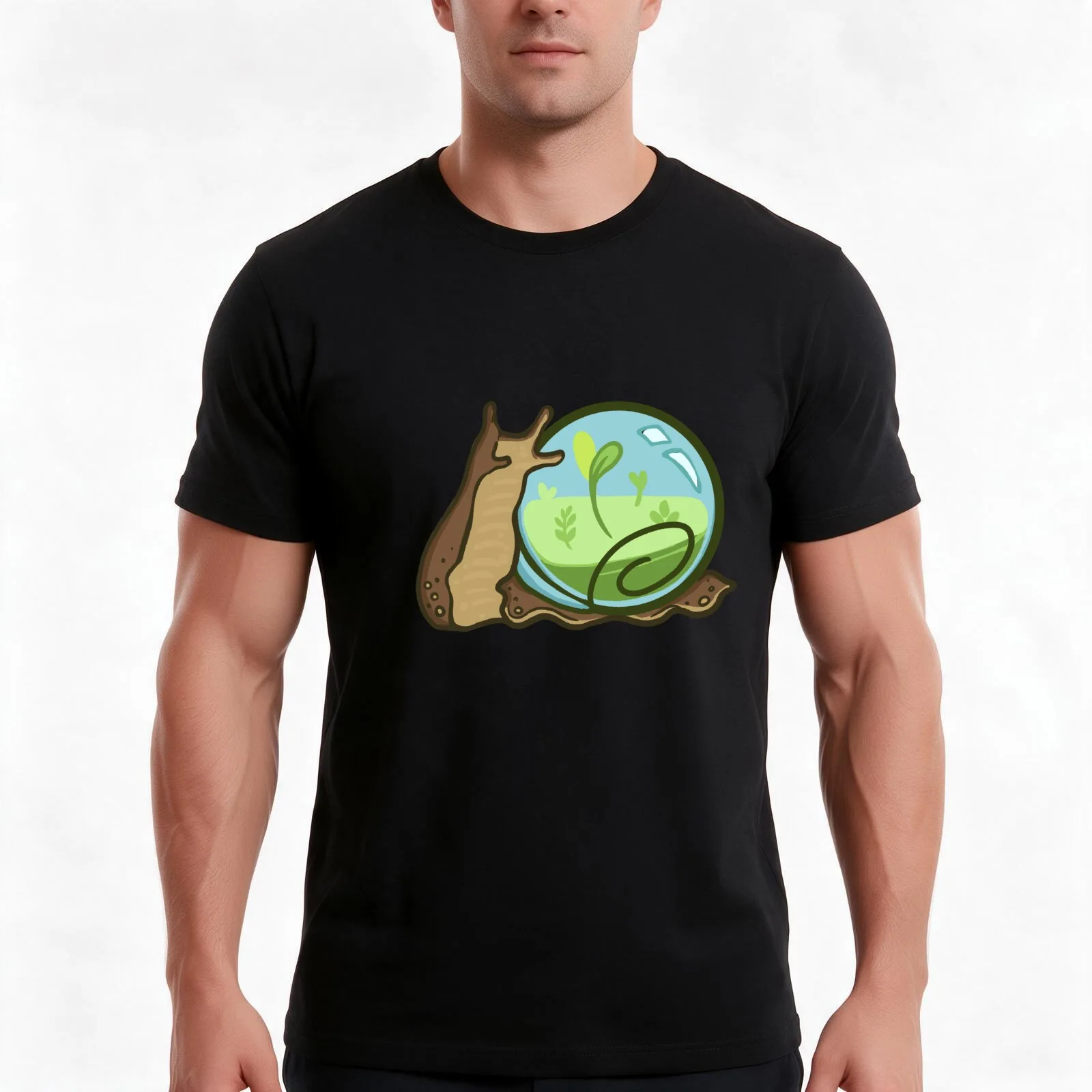 Snail Shell T-Shirt Summer Casual Cotton Tee Oversized Streetwear Tops Vintage Graphic Print Loose Fit Short Sleeve