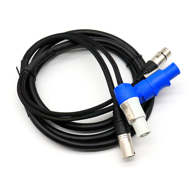 مرنة 3x1.5mm2 Powercon XLR كومبو كابل 1 متر 2 متر 3 متر 5 متر Powercon DMX كومبي كابل لإضاءة المسرح تتحرك الرأس