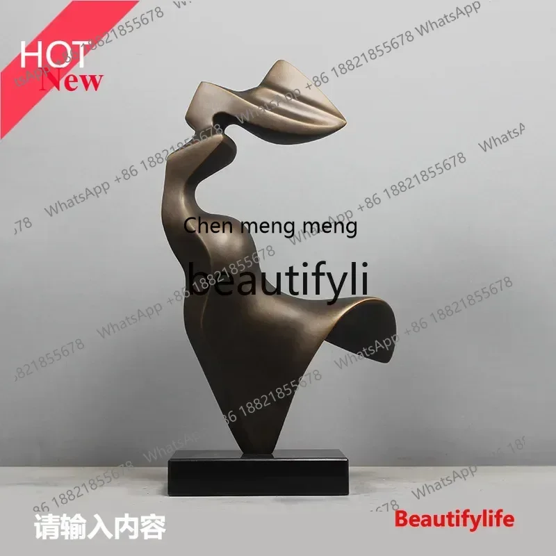 cn8350 ss Skulptur-Ornamente, abstrakte Kunst, leichte Luxus-Ornamente, moderne weiche Ornamente, Fiberglas-Tanzmenschen