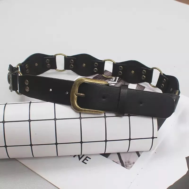 المرأة المدرج موضة خمر بولي Leather الجلود الشرير فستان Cummerbunds الكورسيهات حزام أحزمة الديكور واسعة حزام R1663