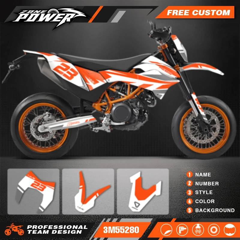 

PowerZone Custom Team Graphics Backgrounds Decals for Stickers Kit For KTM SMC 2012 2013 2014 2015 2016 2017 2018 690 SMC-R 008