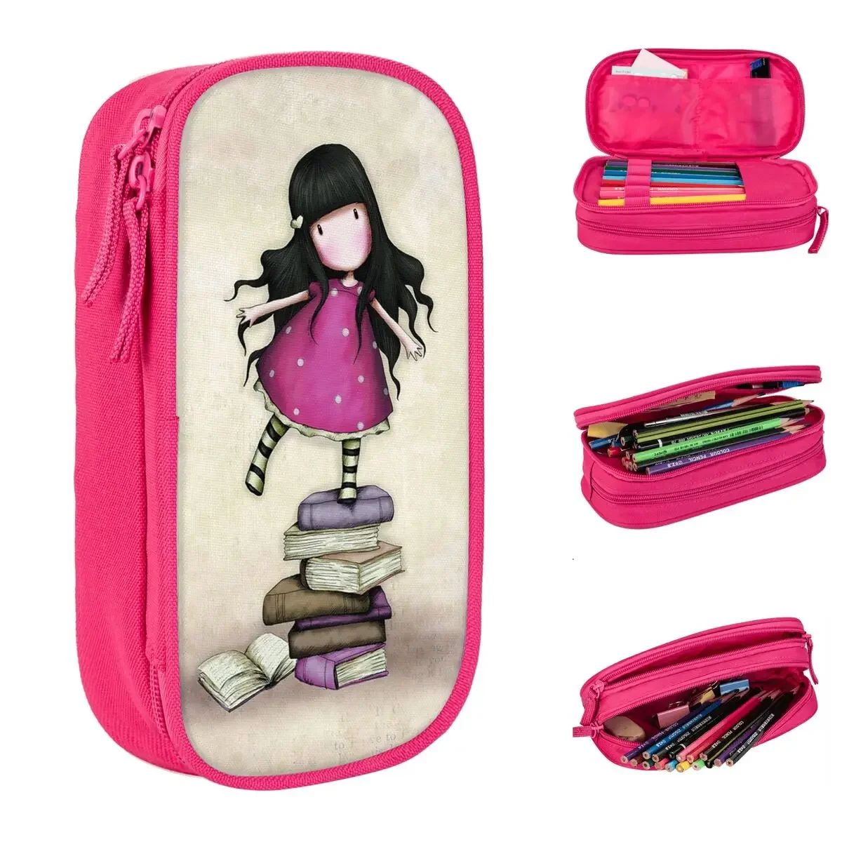 

Cute Santoro-Gorjuss Doll Pencil Case Art Cute Cartoon Pencil Box Pen for Girl Boy Big Capacity Bag Office Zipper Stationery