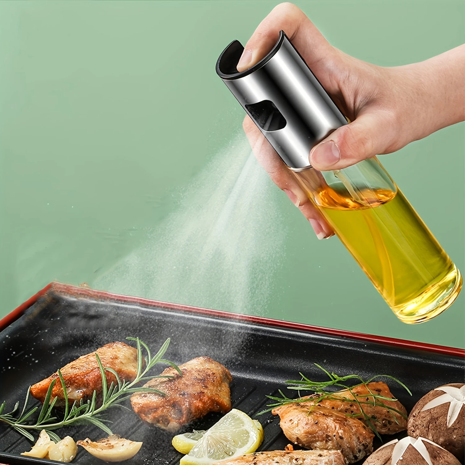 100ml Glass Olive Oil Sprayer Bottle for Effortless Cooking - Perfect for Air Fryer, Kitchen, BBQ - Eid Al-Adha Mubarak Celebrat