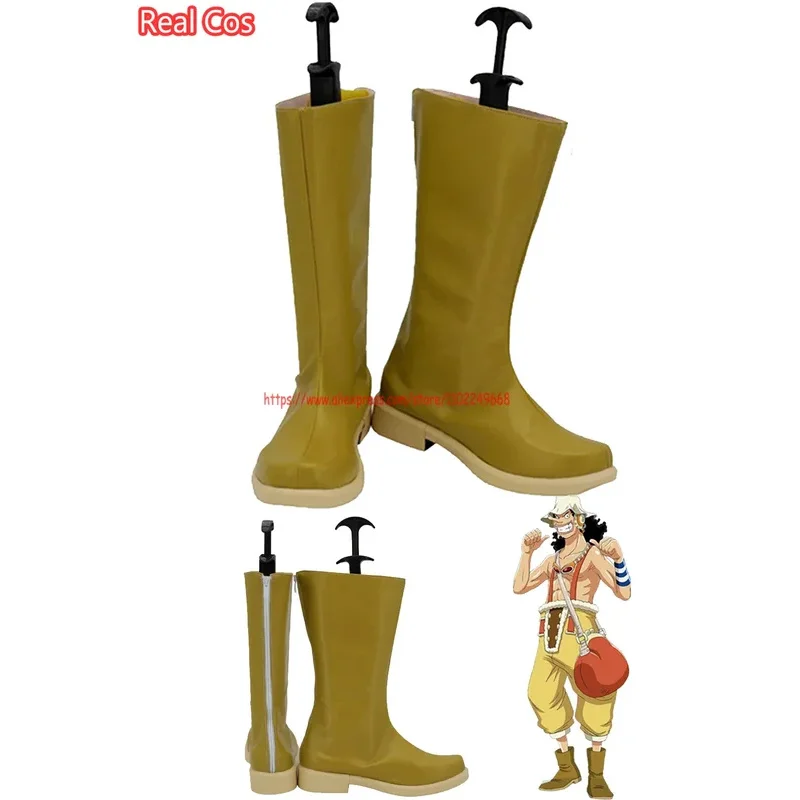 2025 aaa RealCos 원 코스프레 우솝 코스프레 신발 롱 부츠 애니메이션 의상 액세서리 성인 할로윈 파티 변장복 맞춤 제작