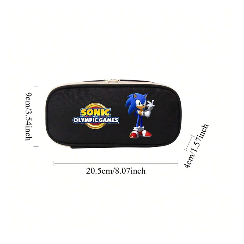 Sonic étudiant crayon sac papeterie étudiant fermeture éclair stylo boîte imprimé stylo boîte étudiant multi-fonctionnel décontracté vacances fête cadeau
