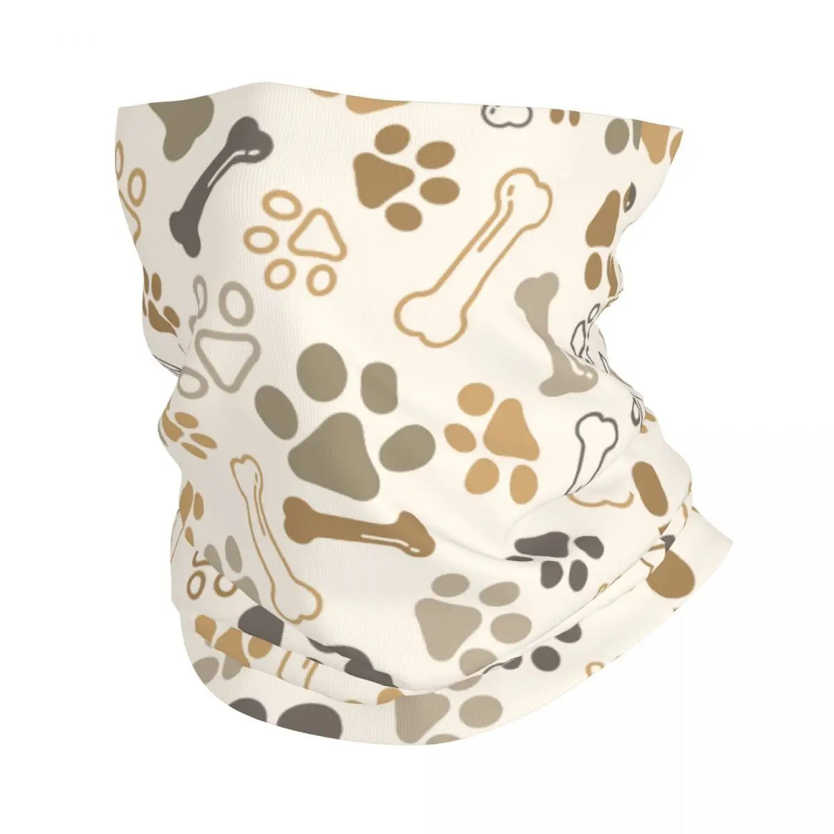 

Dog Paw Bone Bandana Neck Gaiter Printed French Bulldog Footprint Cartoon Balaclavas Wrap Scarf Cycling Running Adult Windproof